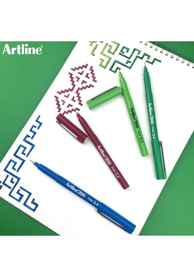 Tilibra Artline 200n Fine Keçe Uçlu Yazı Kalemi Uç:0,4 Mm, Kırmızı