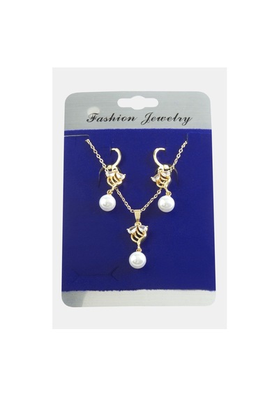 Çiçek İnci Zirkon Taşlı Set Kolye 11 97342349