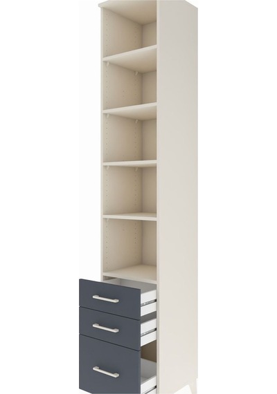 Hyperion Dolap 5 Raflı 3 Çekmeceli 44x44x243 Aytaşı-antrasit Aytaşı