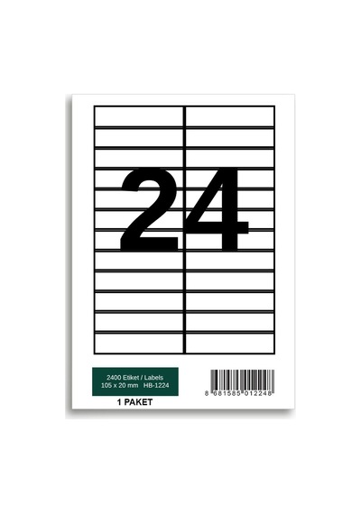 Herboy Hb-1224 105 X 23 Mm A4 Laser Etiket 100 Adet