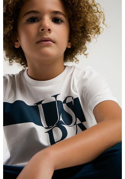 U.S. Polo Assn. Premium Erkek Çocuk Pijama Takımı Beyaz