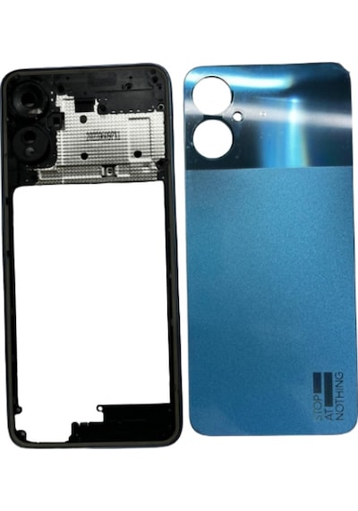 Tecno Spark 9 Pro Uyumlu Arka Kapak Kasa Mavi + Orta Çıta Çok Renkli