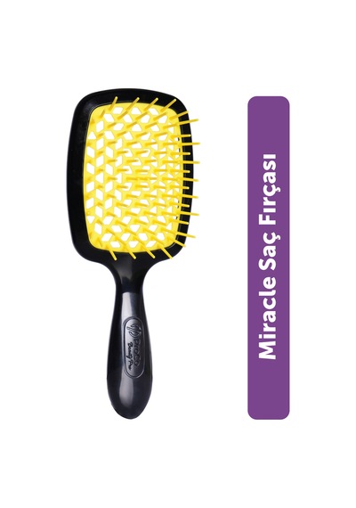 Beauty Pro Miracle Brush Saç Fırçası - Isıya Dayanıklı, Kaynak Saçlara Uygun, Saç Açma Ve Tarama Sarı