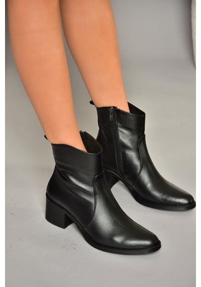 Fox Shoes T654043803 Siyah Hakiki Deri Kadın Bot Siyah-hakiki Deri Siyah