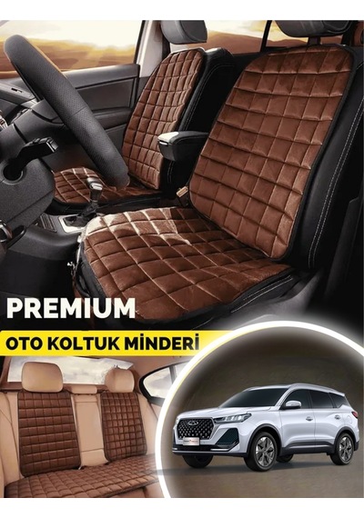 Tiggo 7 Pro Koltuk Minderi Ortopedik Cepli Araç Ve Kılıf Seti Tam Uyumlu, Taba Renk, Konforlu Tasarım