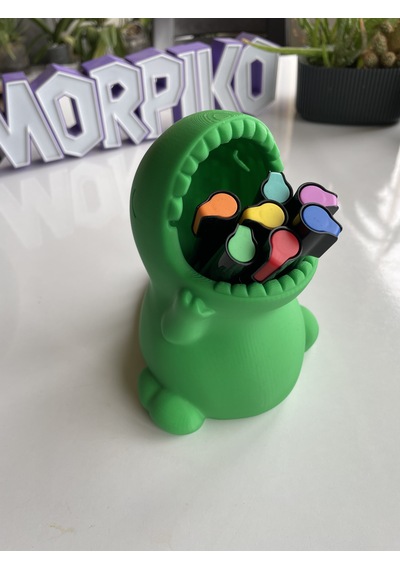 Sevimli T-rex Dinozor Kalemlik - 15 Cm Yeşil