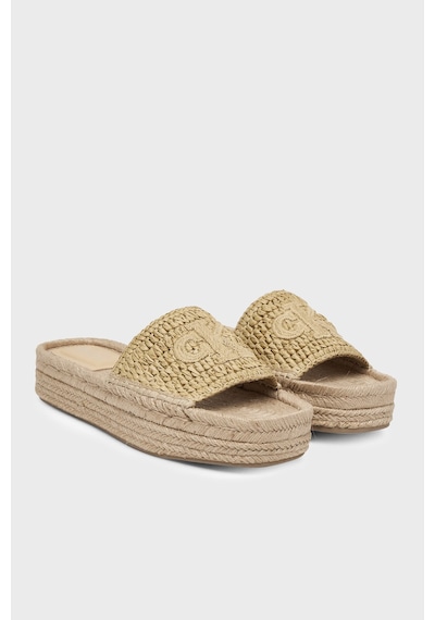 Calvin Klein Logolu Terlik Hw0hw02895aam Bayan Terlik Hw0hw02895 Aam Bej-sarı