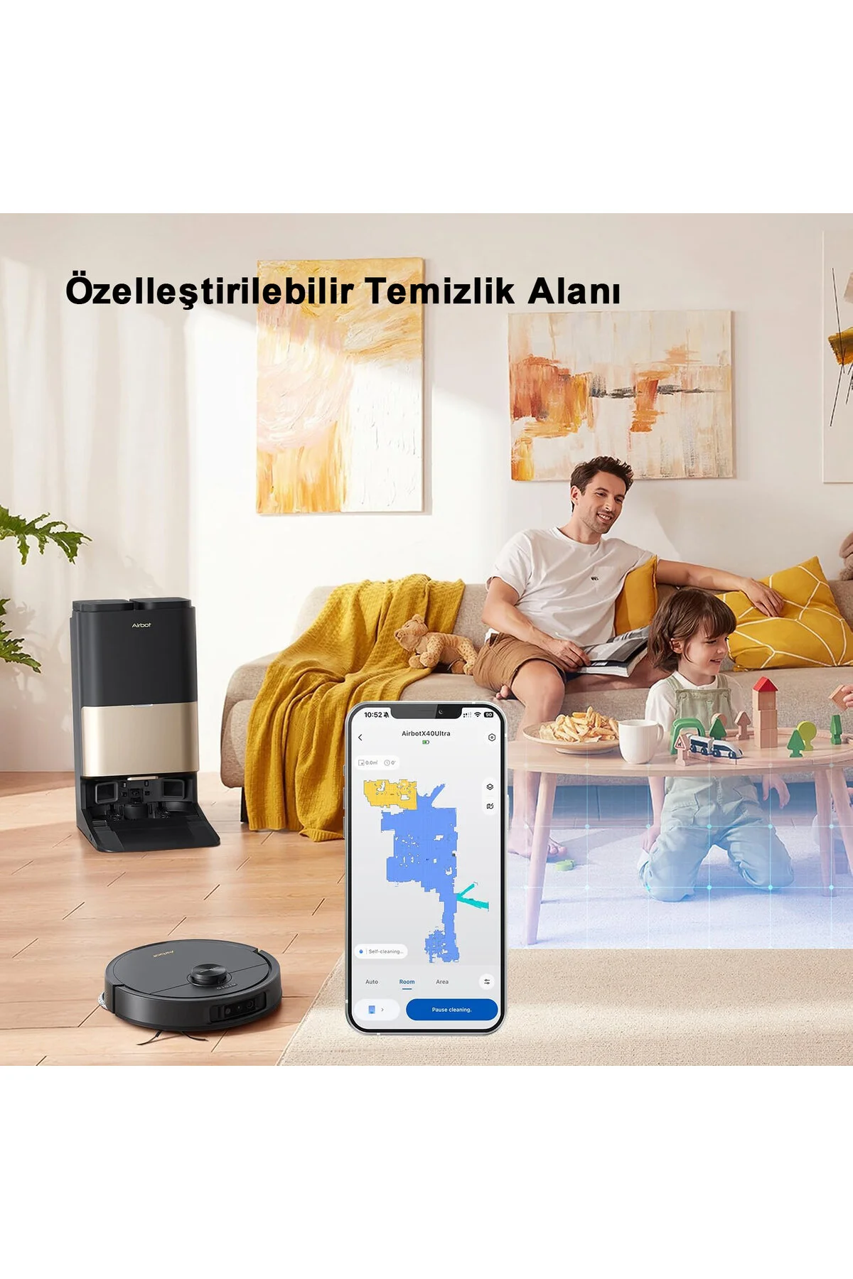 Airbot X40 17000Pa Emiş Gücü Ultra Robot Süpürge Altın - Siyah