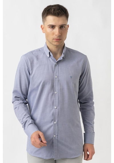 White Stone Aarburg G45044 Pamuklu Regular Fit Oxford Gömlek Laci-laci Lacivert