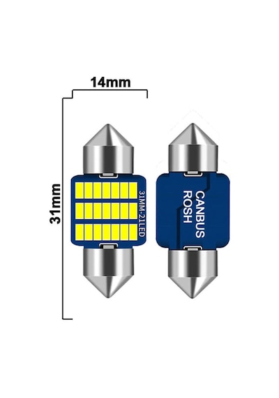 31Mm Sofit Led Canbus C10W Tip Tavan Ve Plaka Led Ampul 2 Adet