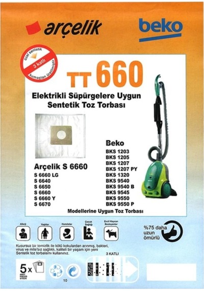 Beko Bks 1205 Uyumlu Süpürge Bez Toz Torbası 25 Adet