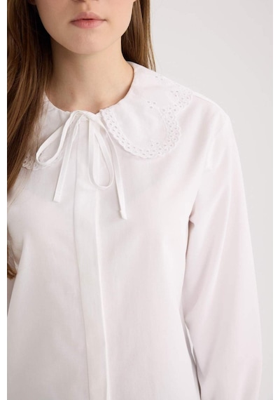 DeFacto Regular Fit Poplin Uzun Kollu Gömlek Tunik E4355AX25SPWT84