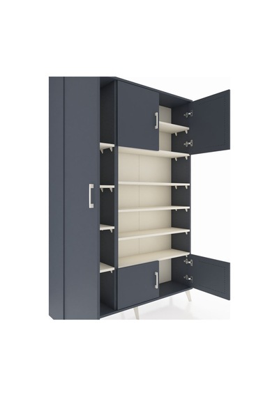 Arges Dolap 10 Raflı 5 Kapaklı 132x30x195 Antrasit-antrasit/a... Antrasit