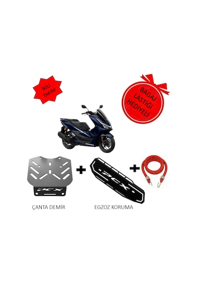 Honda Pcx Çanta Demiri & Pcx 125/150 2020-2024 Uyumlu Egzoz Koruma Kapağı