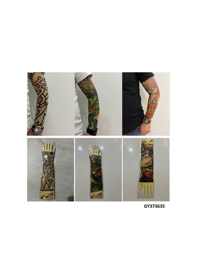 Giyilebilir Dövme 3 Çift 6 Adet Kol Çorap Dövmesi Sleeve Tattoo Set5