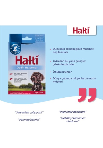 Company Of Animals Halti Optifit Ağızlıklı Tasma, Büyük Boy Siyah Genel