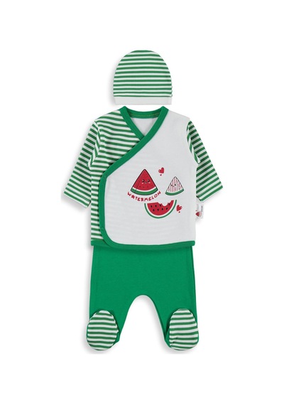 Nova Baby Karpuz Kokulu 5'li 0-3 Ay Zıbın Takımları - Ekru