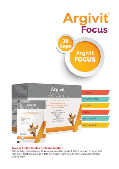 Argivit Focus L-arjinin Multivitamin Ve Multimineral 30 Saşe