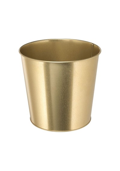Galvanizli Çelik Gold Saksı 19 Cm Çiçek Bitki Saksısı Gold Renk 1
