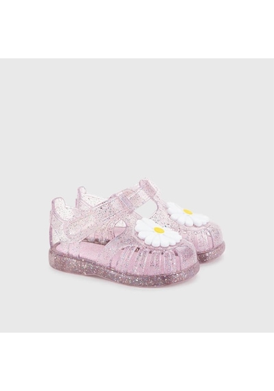 Igor Tobby Gloss Flor Çocuk Sandalet - Simli Pembe Pembe