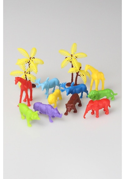 Toy Play 12 Parça Renkli Mini Vahşi Hayvanlar Figür Seti 4-6 Cm Sku669