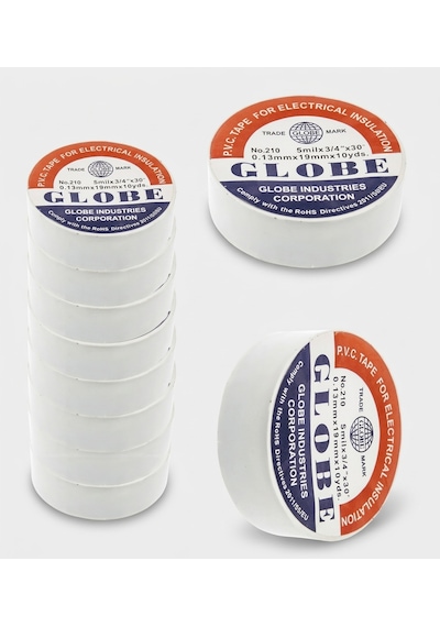 10 Adet Elektrik İzole Bant Beyaz 0,13mm X 48mm X 25mt