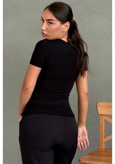 Madmext Siyah Dantel Detaylı Slim Fit Kısa Kol Kadın Hırka Mg2710