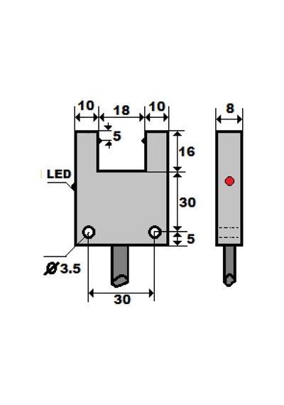 Mefa İf18-y18-pk ,çatal/18mm Pnp-nc 3-kablo Çatal Optik İplik Sensör