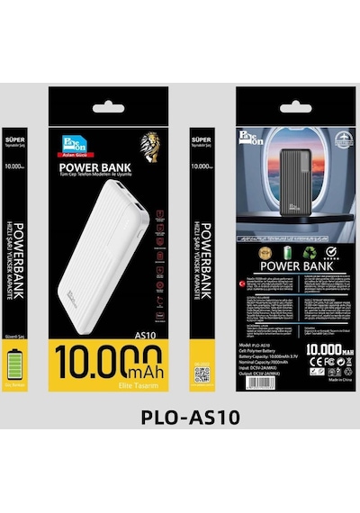Power Bank 10.000 Mah. Paleon Siyah Renk