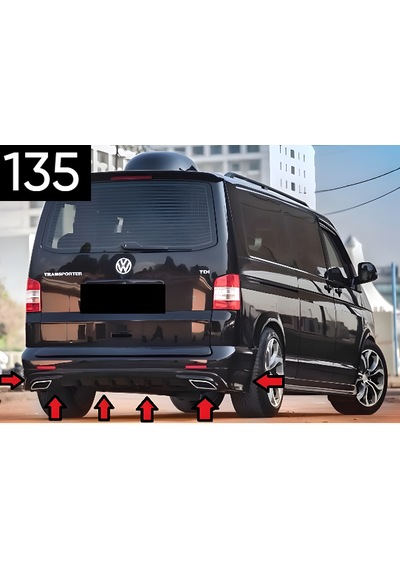 Vw Transporter T6 2010-13 Uyumlu Arka Tampon Eki