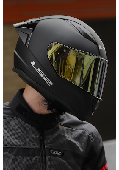 Ls2 Rapid Race Sarı Camlı Kask Mat Siyah