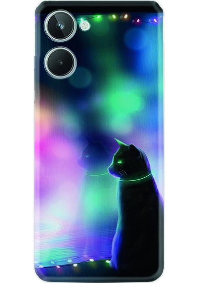 Realme 10 4G Silikon Desen Özel Seri Window Cat 1787