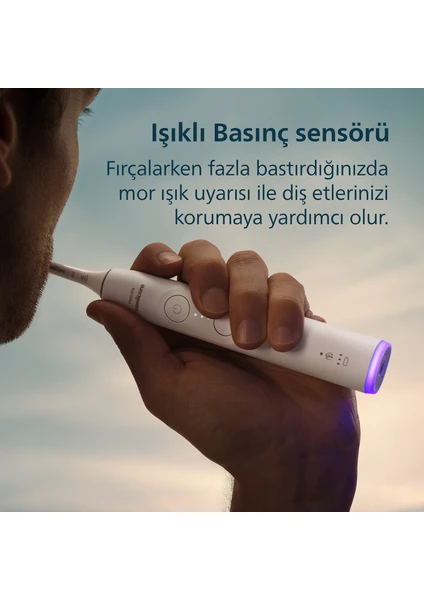 Philips Sonicare 6100 Şarjlı Diş Fırçası, 21 Gün Şarj, 10 Kat Plak Temizliği, Işıklı Basınç Sensörü, Ektra Nazik, 6 Mod, Seyahat Kabı, Beyaz, Hx7400/06