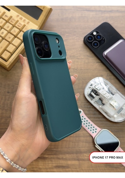 Apple iPhone 17 Pro Max Uyumlu Kamera Korumalı Darbeye Dayanıklı Renk Atmayan Keep Silikon Kılıf Haki