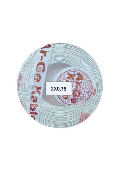 Arge 2x0.75mm Cca Kordon Beyaz 100 Mt