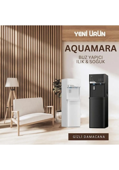 Aquamara LYCZ629 Buz Makinalı Su Sebili Siyah
