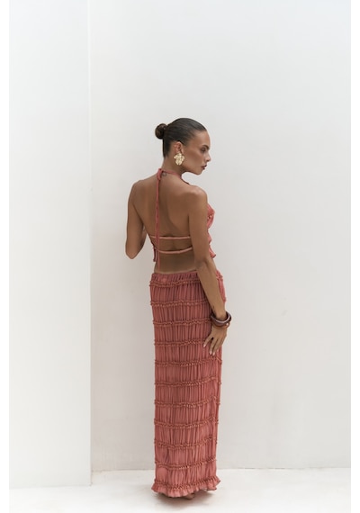 Mai Collection Mai Studios Co. Sofi Transparan Tarçın Crop Etek Takım Tarçın