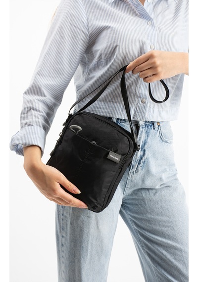 Sanmorris Unisex 4 Bölmeli Suya Dayanıklı Paraşüt Kumaş Omuz Çantası Sı-6033 Siyah