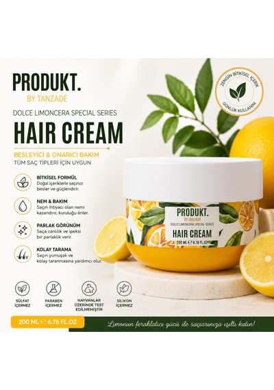 Produkt By Tanzade Dolce Limoncera Besleyici Saç Bakım Kremi 300 Ml
