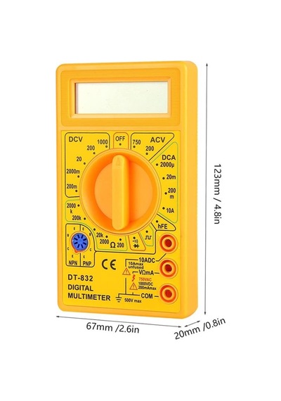 Dt-832 Dijital Multimetre Ölçü Aleti Dc/ac Ses İkazlı 125 70 Mm