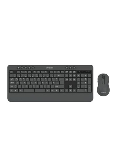 Everest Km-6585 Dual Gri-siyah Kablosuz Çift Space Tuşlu Q Klavye + Mouse Set Diğer
