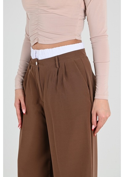 Koza Butik Kadın İspanyol Paça Yüksek Bel Pantolon 6248-24 001