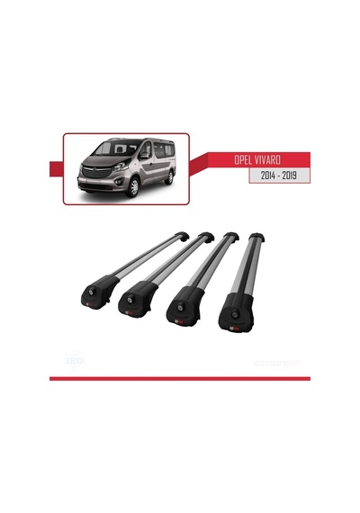 Opel Vivaro 2014-2019 Arası İle Uyumlu Ace-1 Ara Atkı Tavan Barı Gri 4 Adet Bar
