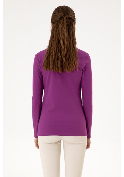U.S. Polo Assn. Kadın Menekşe Basic Polo Yaka Sweatshırt 50313593-VR037