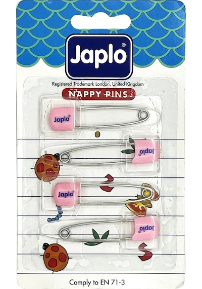 Japlo Emniyetli Çengelli Bebek İğnesi 4'lü - Pembe Beyaz