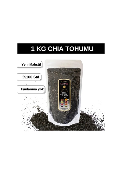 Hanzade Bitkisel Chia Tohumu 1 Kg Çiya Seed Yeni Mahsül Katkısız