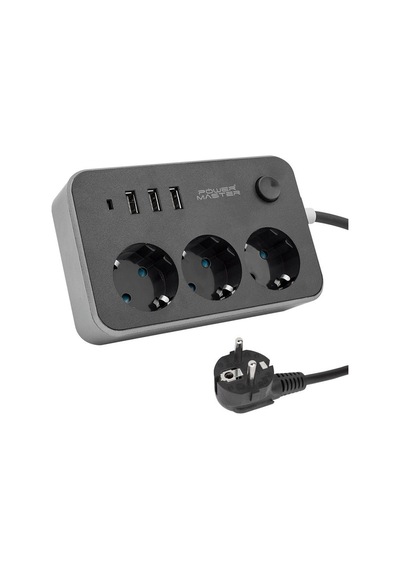 Powermaster PM-17564 3 USB ÇIKIŞLI 10A-2500W 1.8 METRE Kablolu 3' Powermaster PM-17564 3 USB ÇIKIŞLI 10A-2500W 1.8 METRE Kablolu 3'