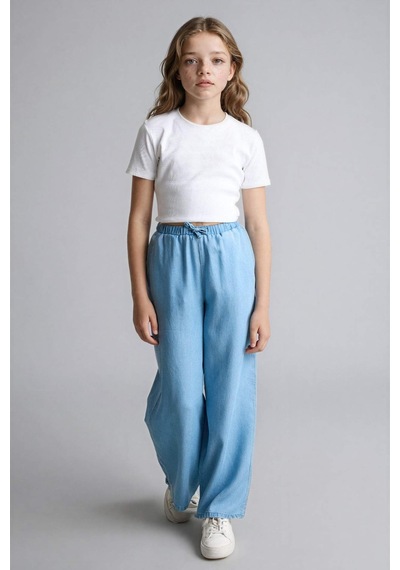Defacto Geniş Paça Jean Pantolon Kız Çocuk G0249a826smnm63 Mavi-nm63