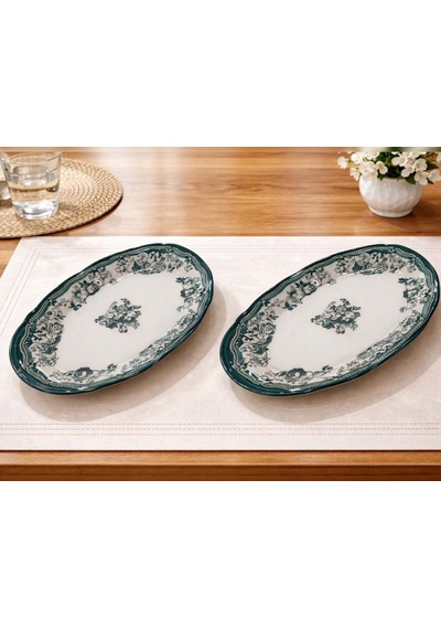Porser Fulya 2li Kayık Seti Velour Green