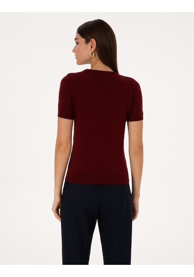 Pierre Cardin Kadın Vişne Kazak /triko 50316341-vr223 Vişne